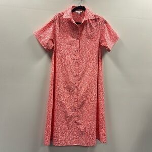 Tucker Sarah Shirtdress Orange/Coral Ditsy Floral Print Cotton XS Cottagecore